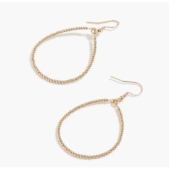 J. Crew Factory Jewelry - NWT J. Crew Gold Beaded Boho/Festival Hoop Earrings